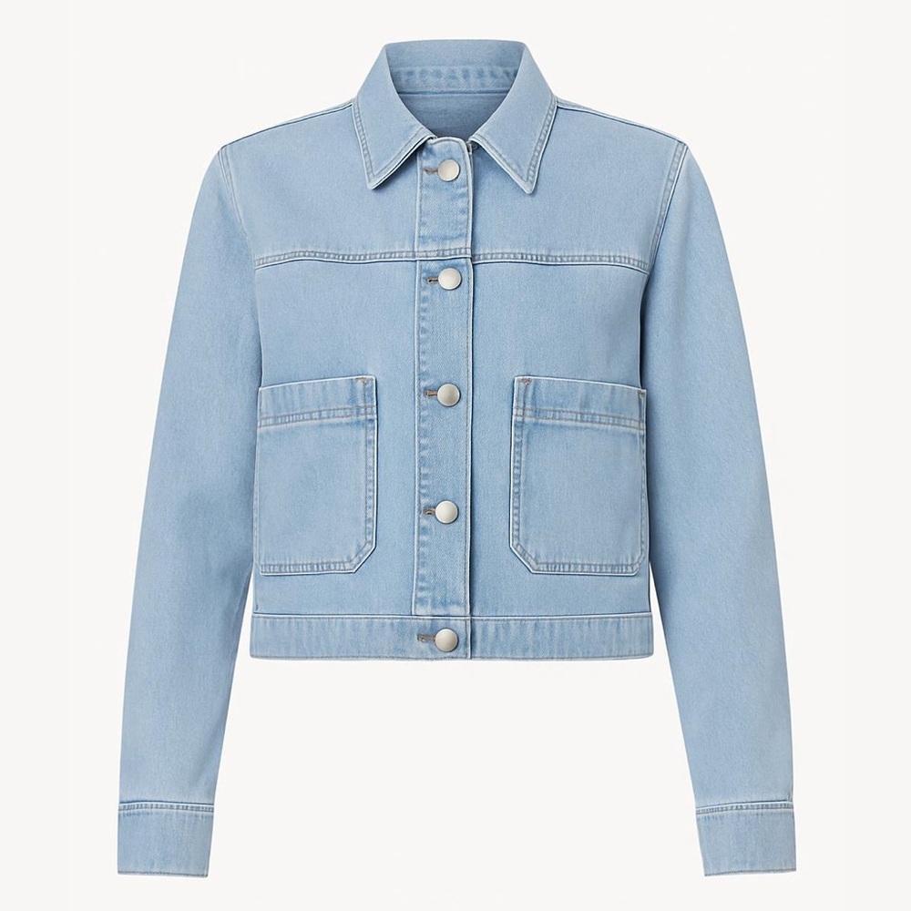 Joe's Jeans Women’s Patch Pocket Crop Manila Light Blue Denim Jacket - Sz L, NWT